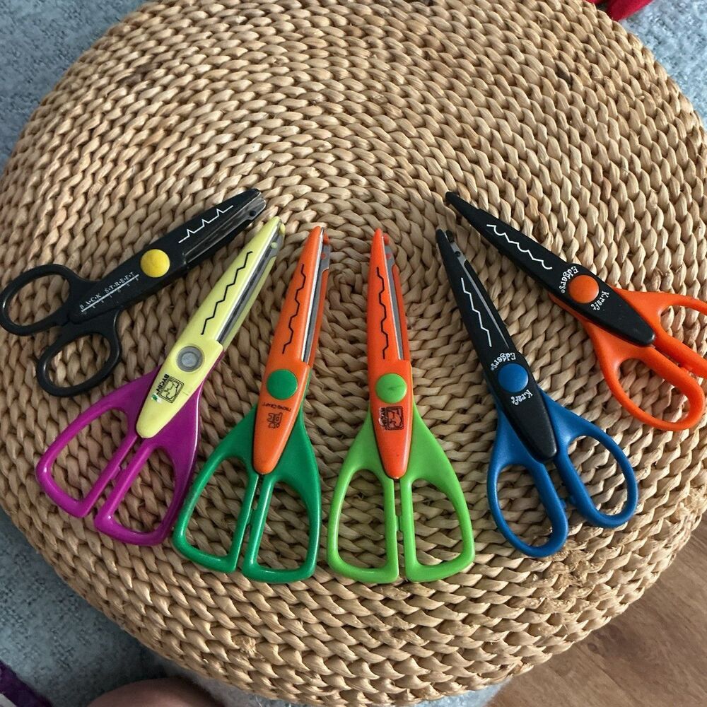 Lot of 6 Decorative Edge Craft Scissors Paper Scrapbooking Assorted Patterns